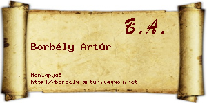 Borbély Artúr névjegykártya