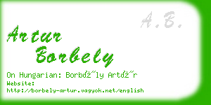 artur borbely business card